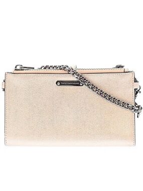 Rebecca Minkoff Woman’s Gold Chain 100% Leather Crossbody Bag (7” x 4.25” Size)